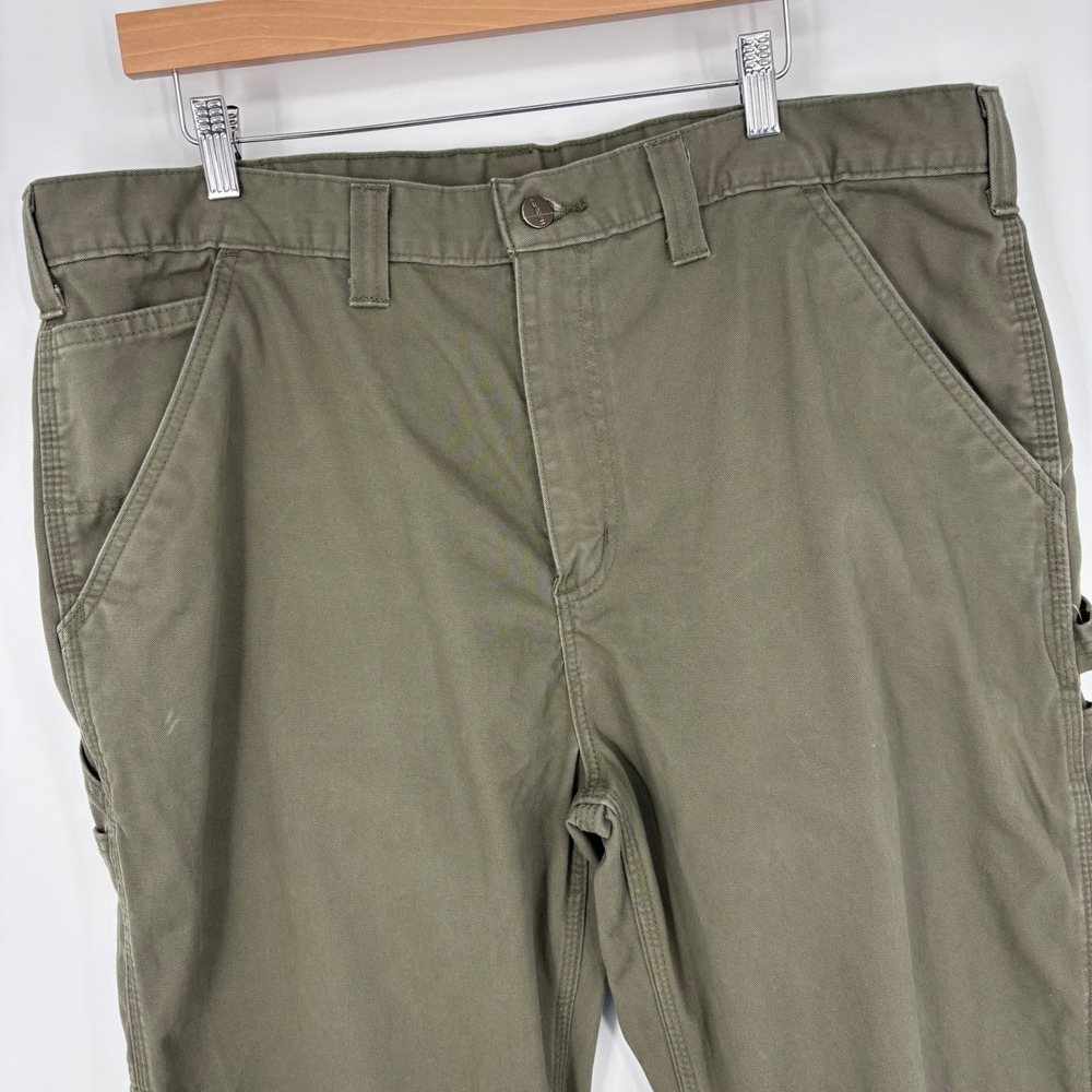Carhartt B324 Carpenter Pants Mens 39x31 (Tag 40x32) Green Canvas Workwear